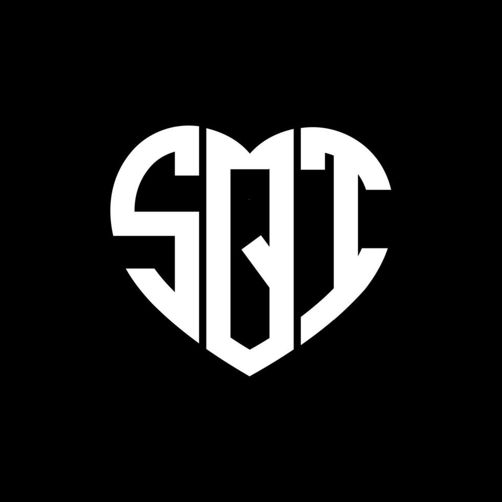 SQT creative love shape monogram letter logo. SQT Unique modern flat abstract vector letter logo design.
