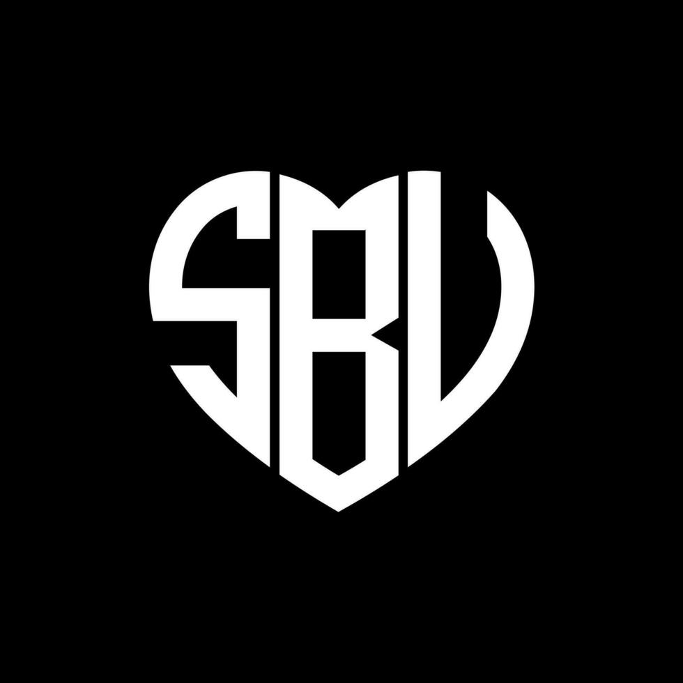 SBV creative love shape monogram letter logo. SBV Unique modern flat abstract vector letter logo design.