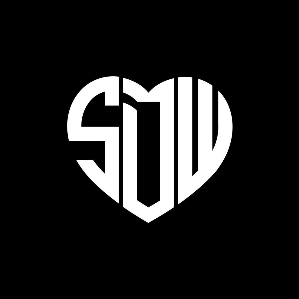 sdw creativo amor forma monograma letra logo. sdw único moderno plano resumen vector letra logo diseño.