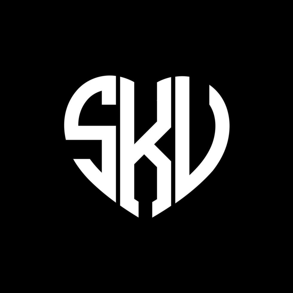 SKV creative love shape monogram letter logo. SKV Unique modern flat abstract vector letter logo design.