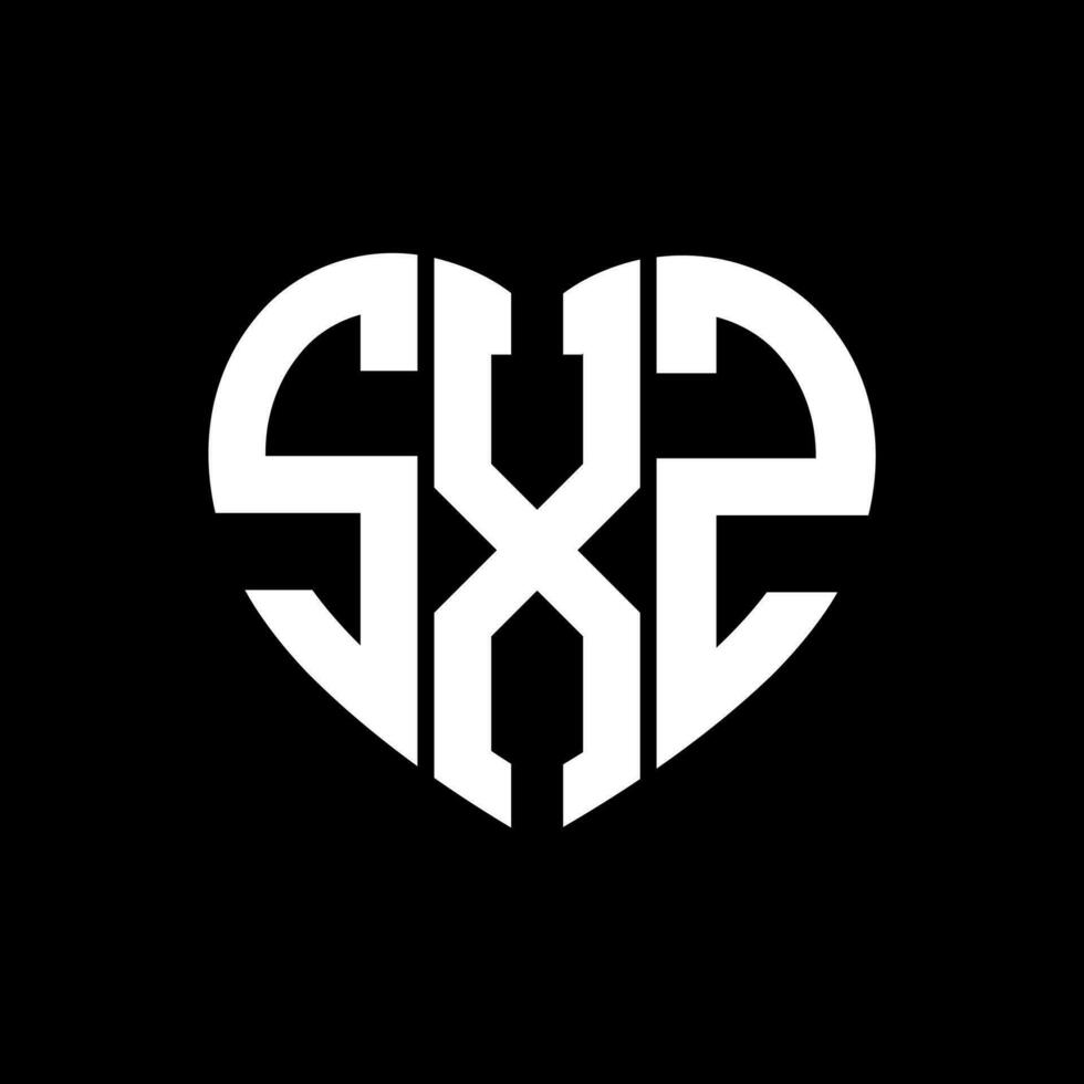 SXZ creative love shape monogram letter logo. SXZ Unique modern flat abstract vector letter logo design.