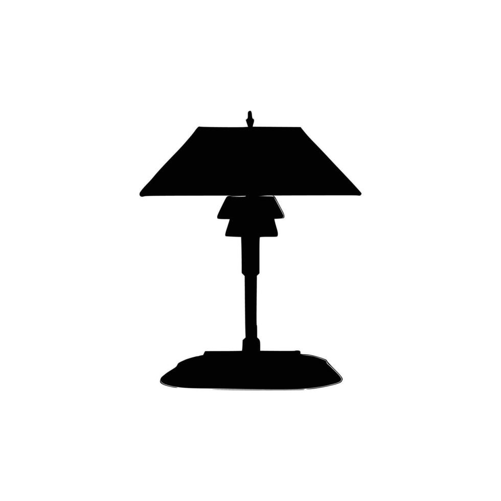 Table light silhouette, lamps Flat style vector illustration. Black light, lamp silhouette set, lamps set.