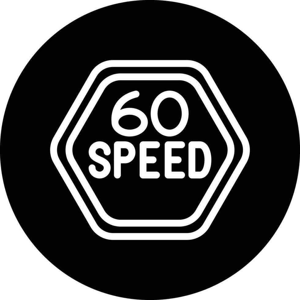 60 Speed Limit Vector Icon Design
