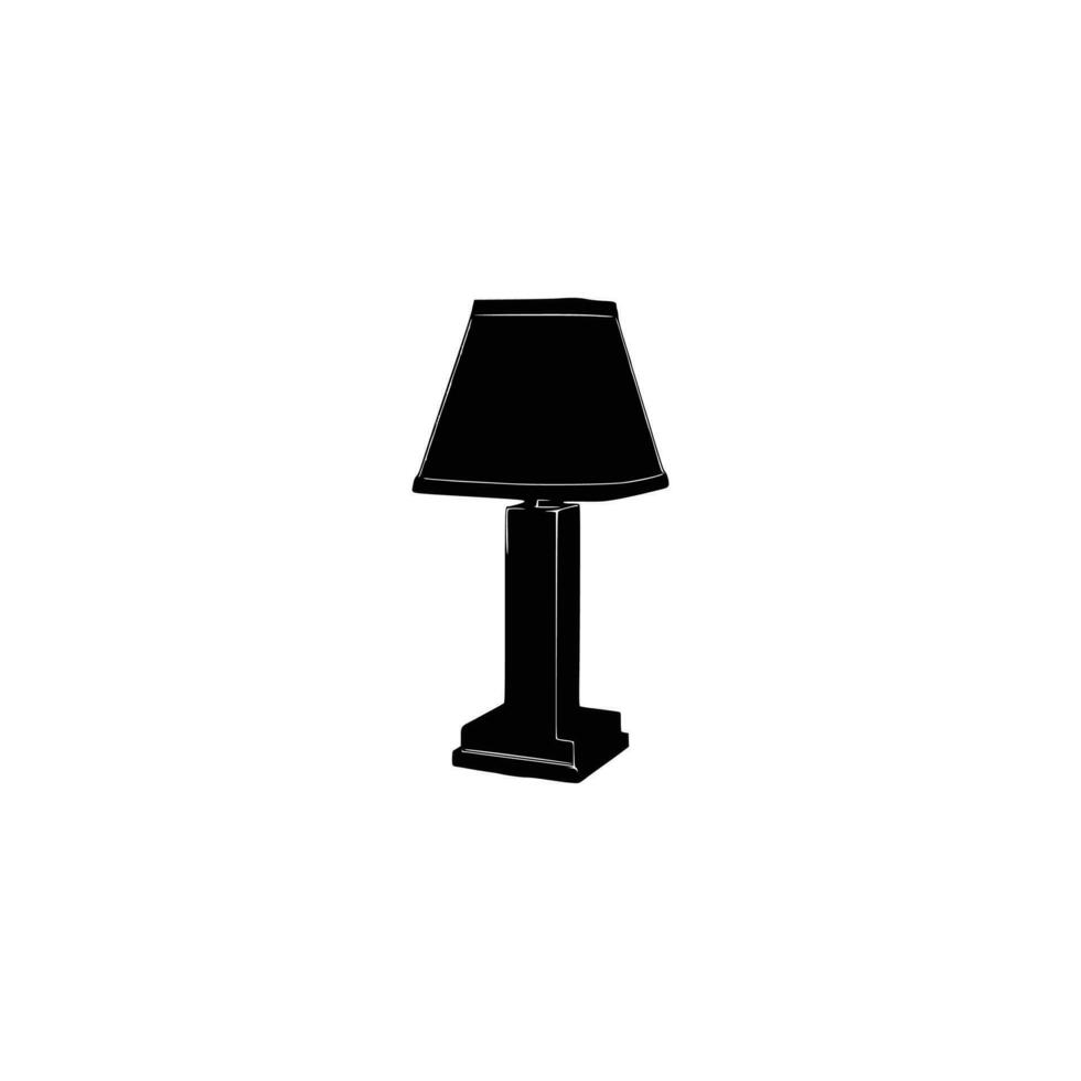 Table light silhouette, lamps Flat style vector illustration. Black light, lamp silhouette set, lamps set.