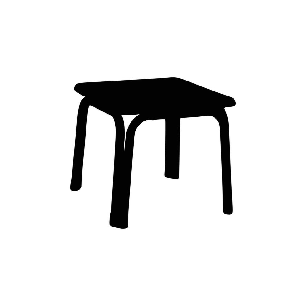 bonito mesa siluetas vector diseño. negro ilustración. negro mesa.