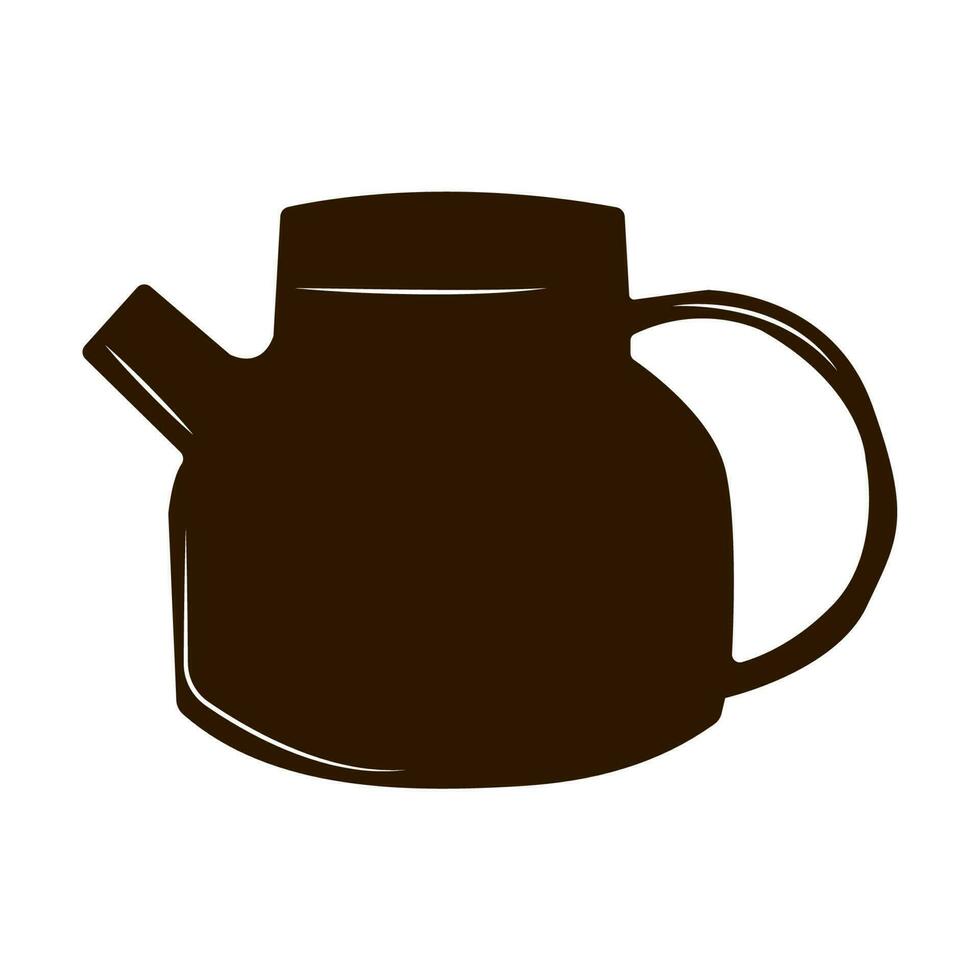 outline of a modern whistling kettle vector
