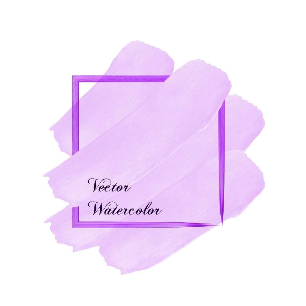 Frame with lilac watercolor strokes vector