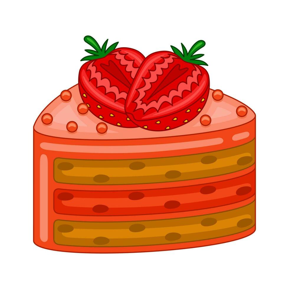 Strawberry cakes in vector illustration