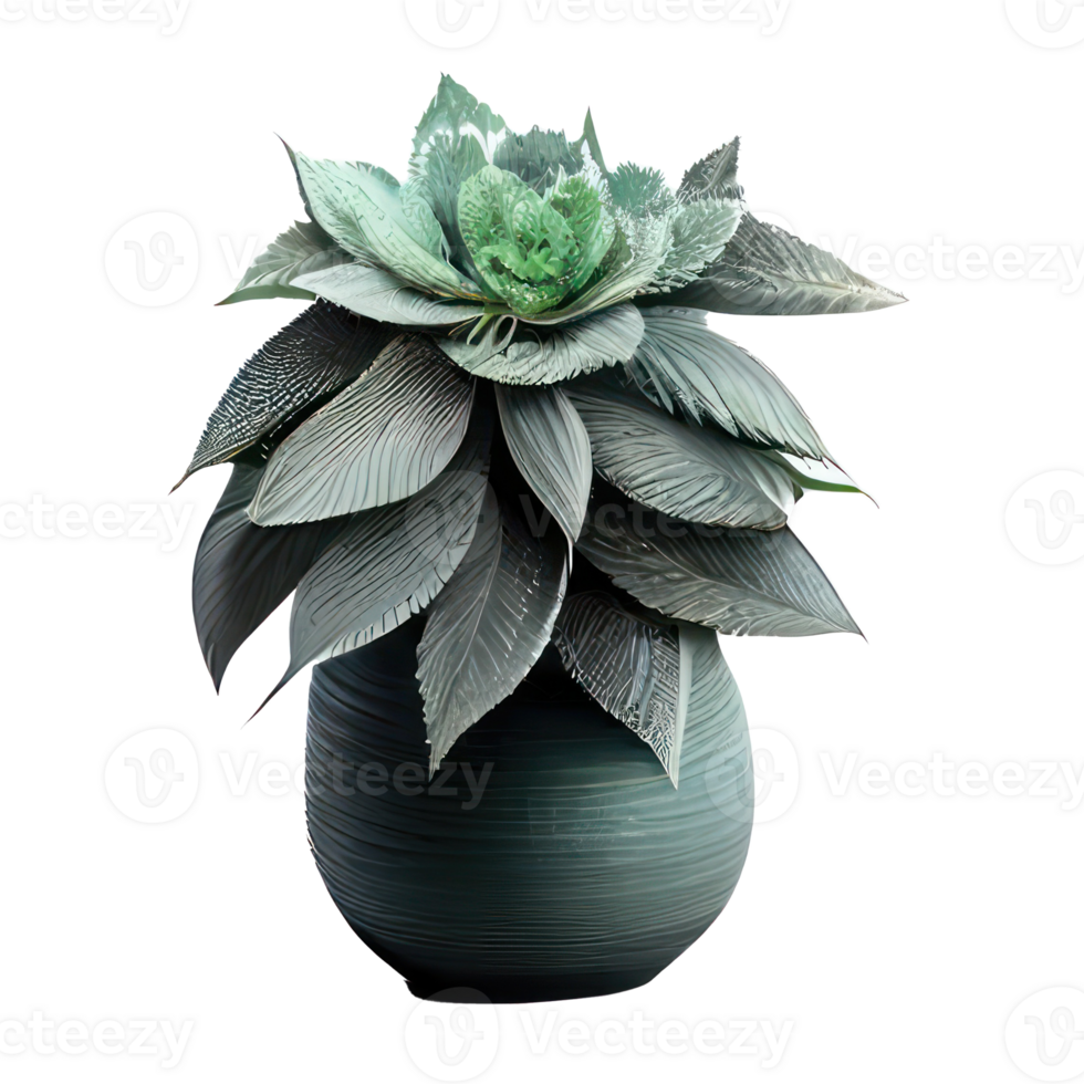 Beautiful plants in ceramic pots . png