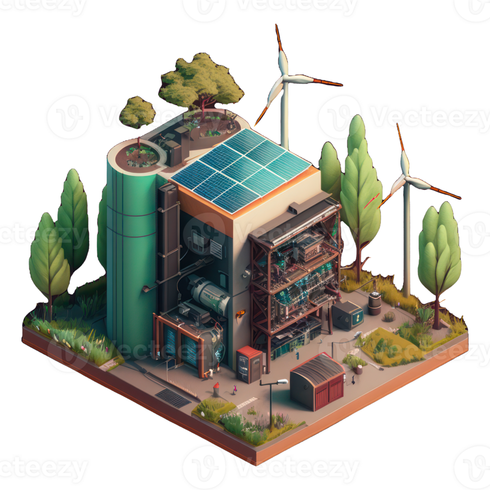 renewable energy with green energy as wind turbines and solar panels . png