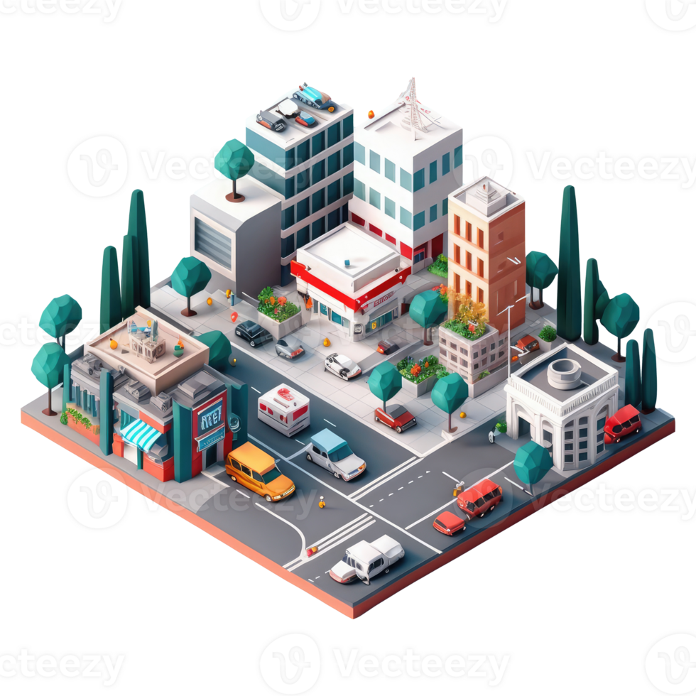 isometrisch Stadt Design . ai generiert png