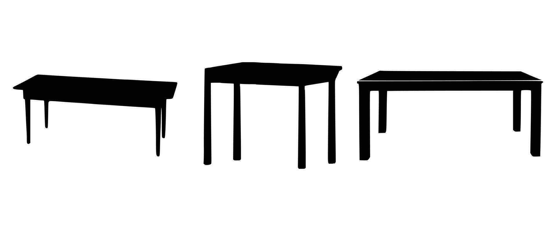 Nice Table silhouettes vector Design. Black illustration. Black Table.