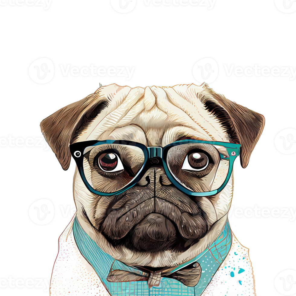 mops hund . ai genererad png