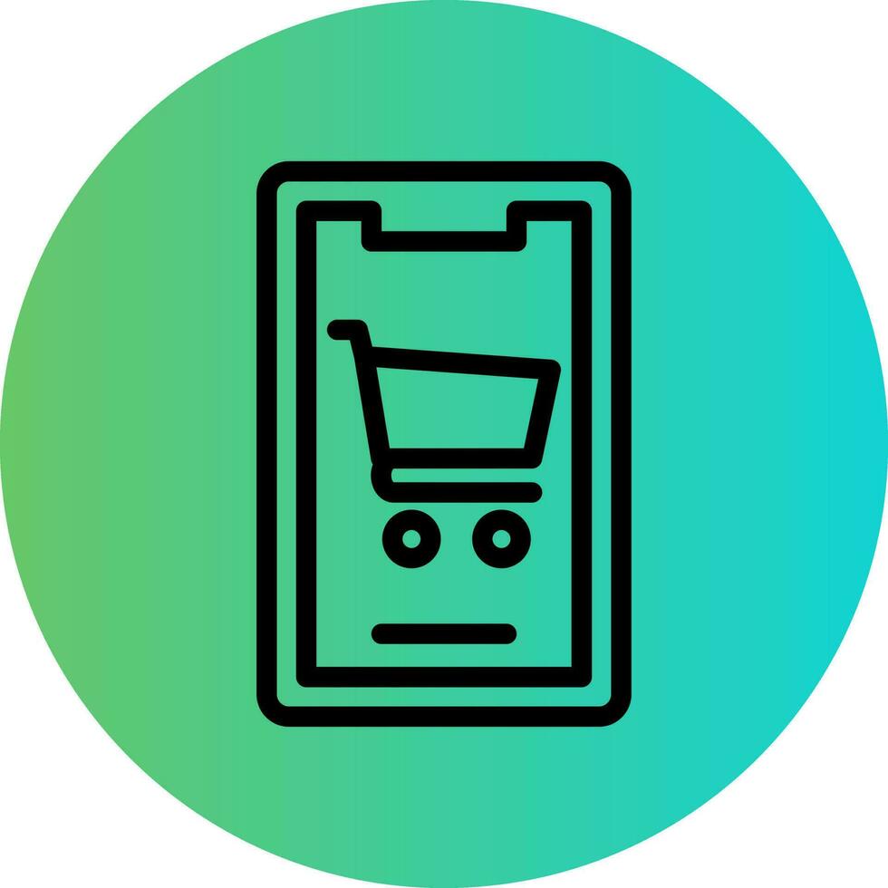 Mobile Shopping Vector Icon Design