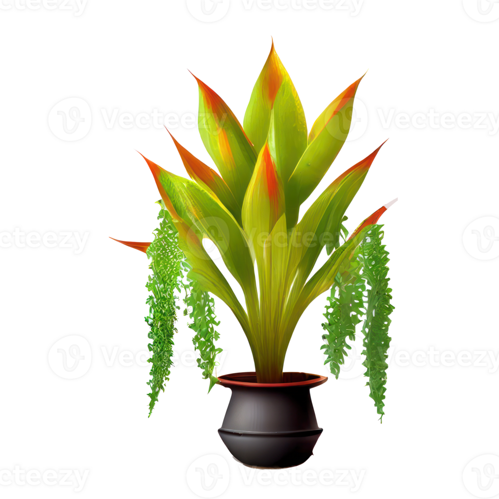 Beautiful plants in ceramic pots . png