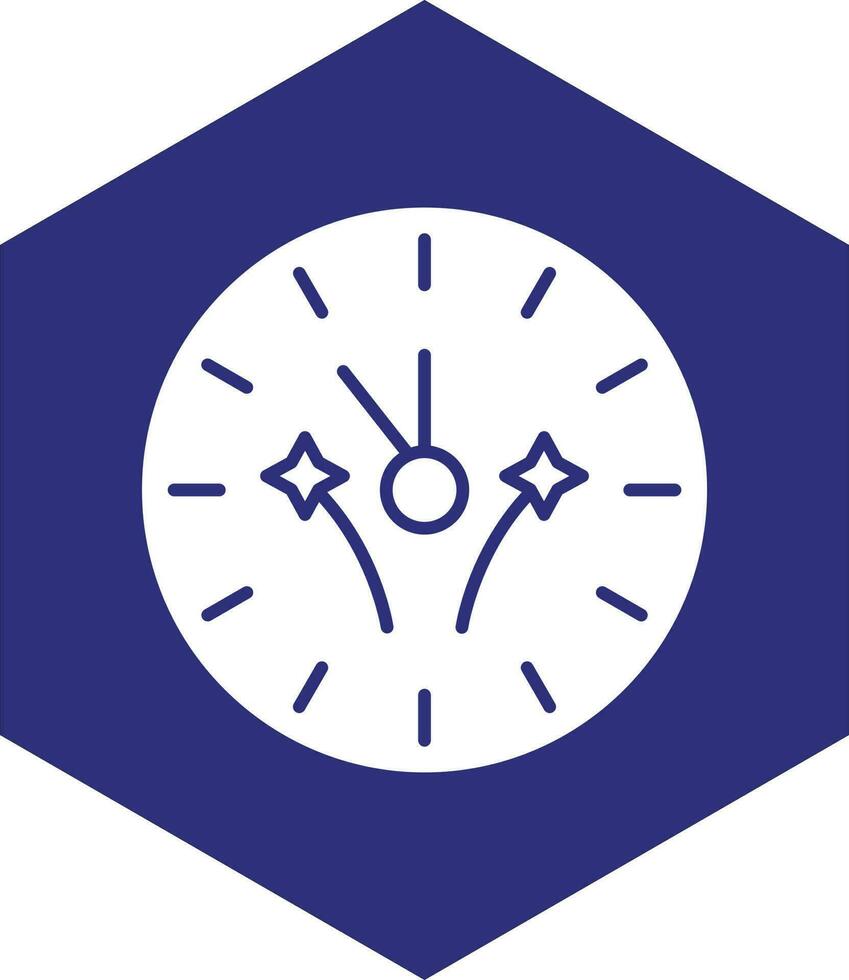 New Year Clock Vector Icon design