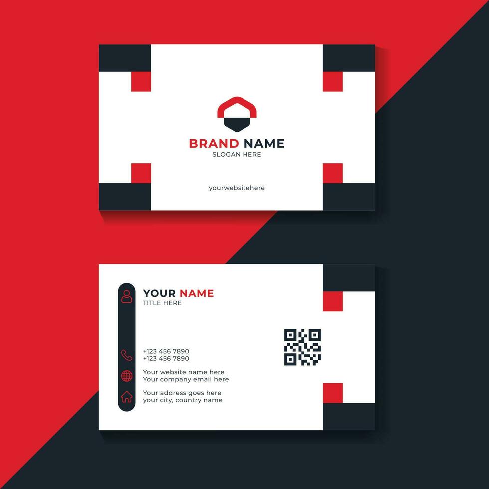 Professional business card template design, Printable double side corporate visiting card design vector