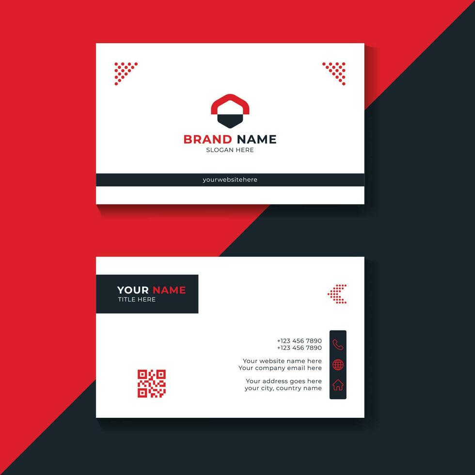 Professional business card template design, Printable double side corporate visiting card design vector