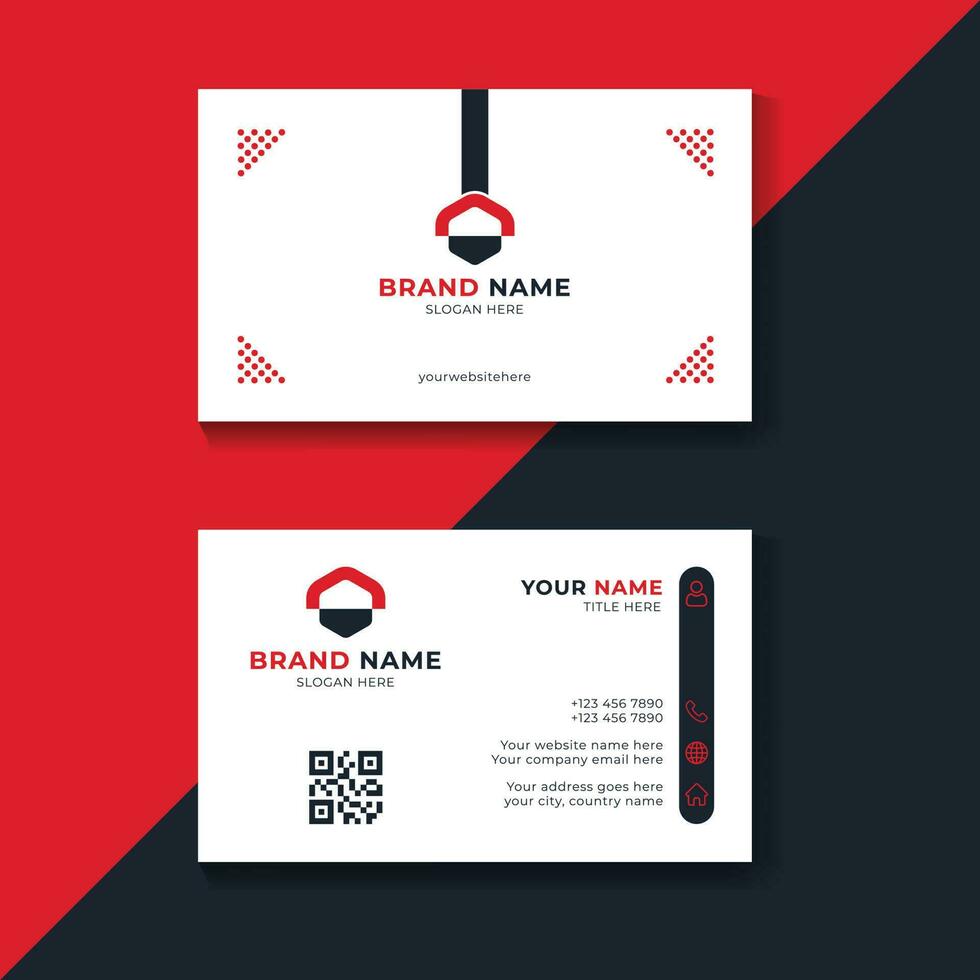 Professional business card template design, Printable double side corporate visiting card design vector