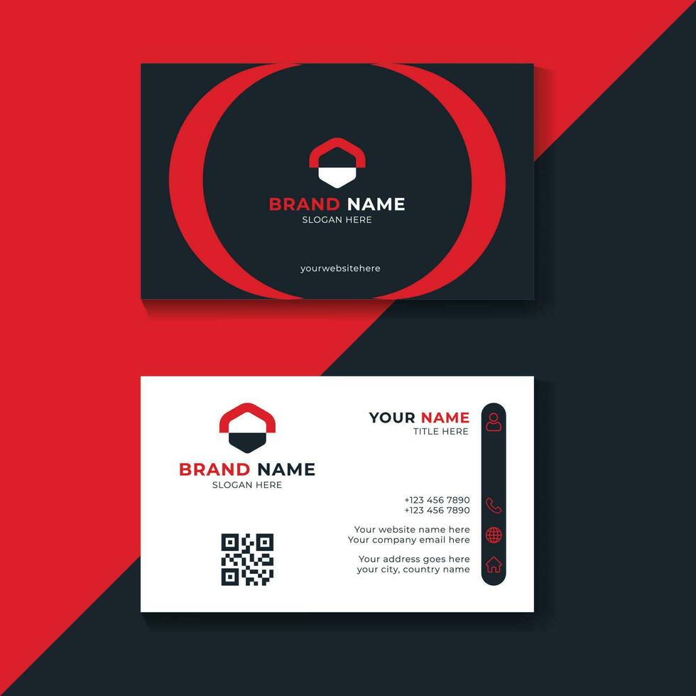 Professional business card template design, Printable double side corporate visiting card design vector