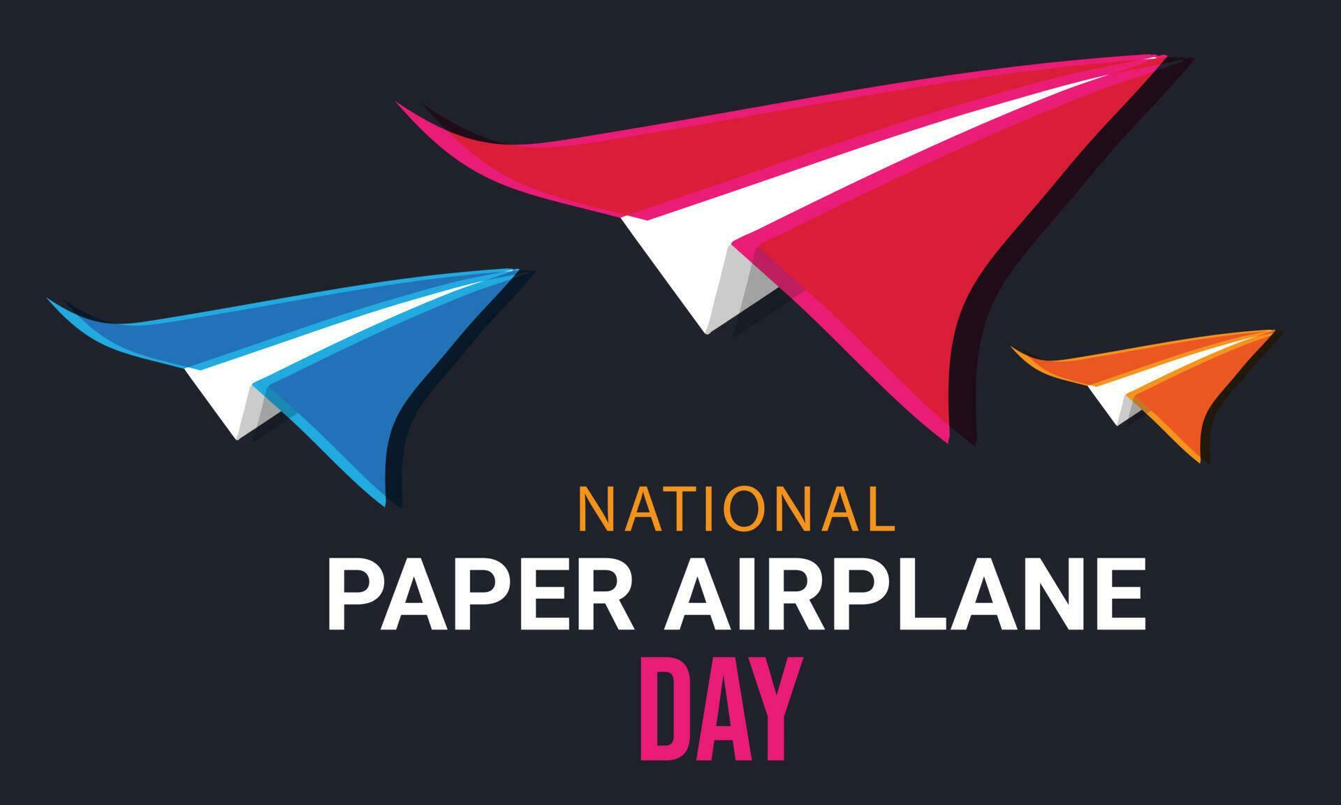 National Paper Airplane Day. Template for background, banner, card