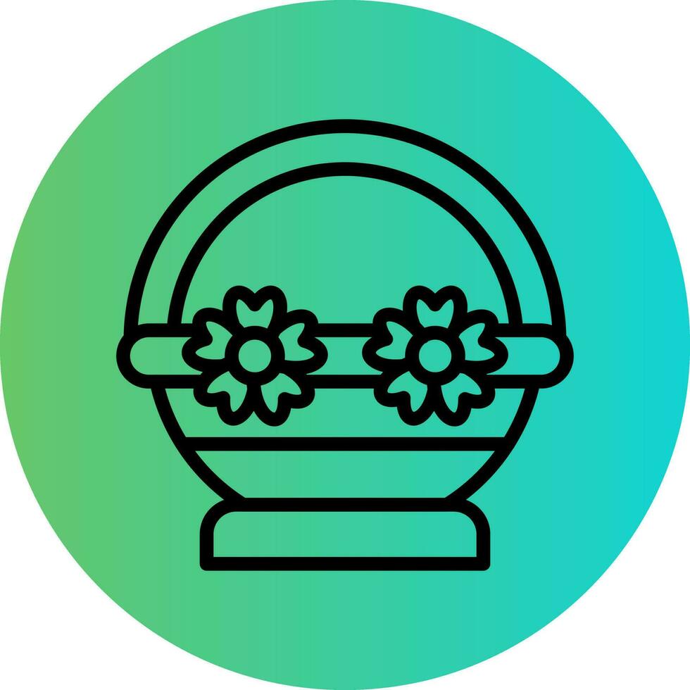 Flower Basket Vector Icon Design