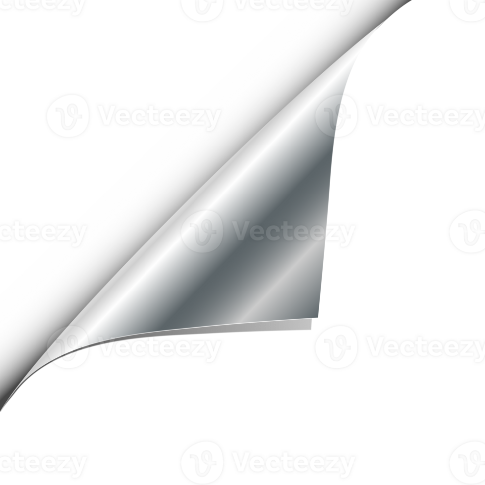 Silver page corner png