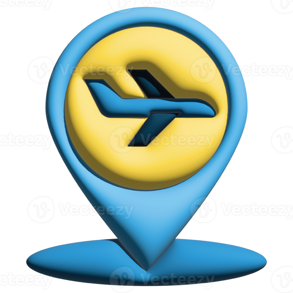 3d airport pin png