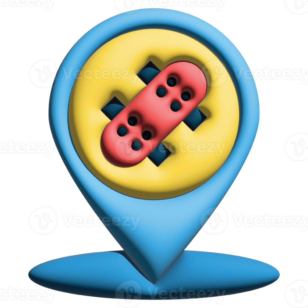 3d skate park pin png