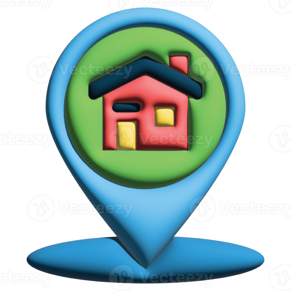 3d home pin png