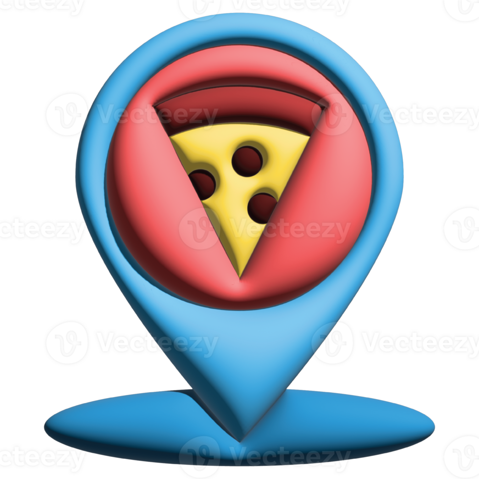 3d pizza pin png
