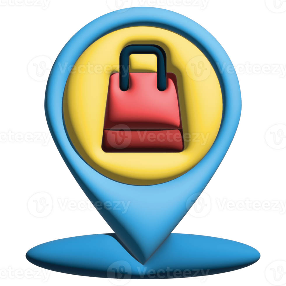 3d shopping mall pin png