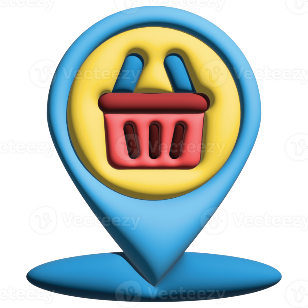 3d supermarket pin png