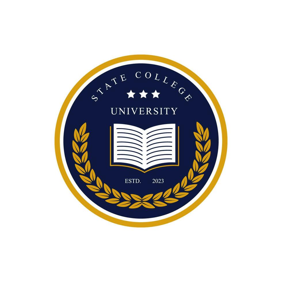 University college school badge logo design vector image. Education ...