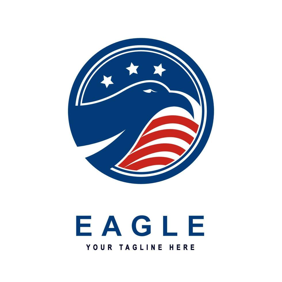 Eagle head simple logo, mascot, emblem, badge vector illustration