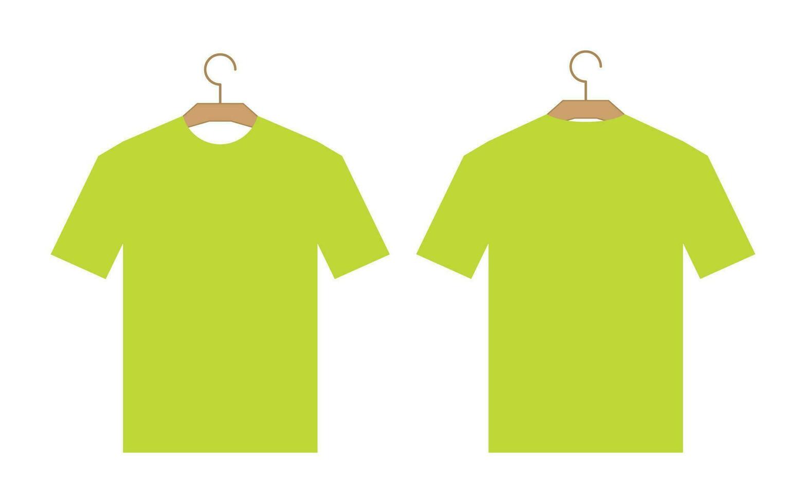 T-shirt mockup flat design front and back shape with empty space for text or image. vector