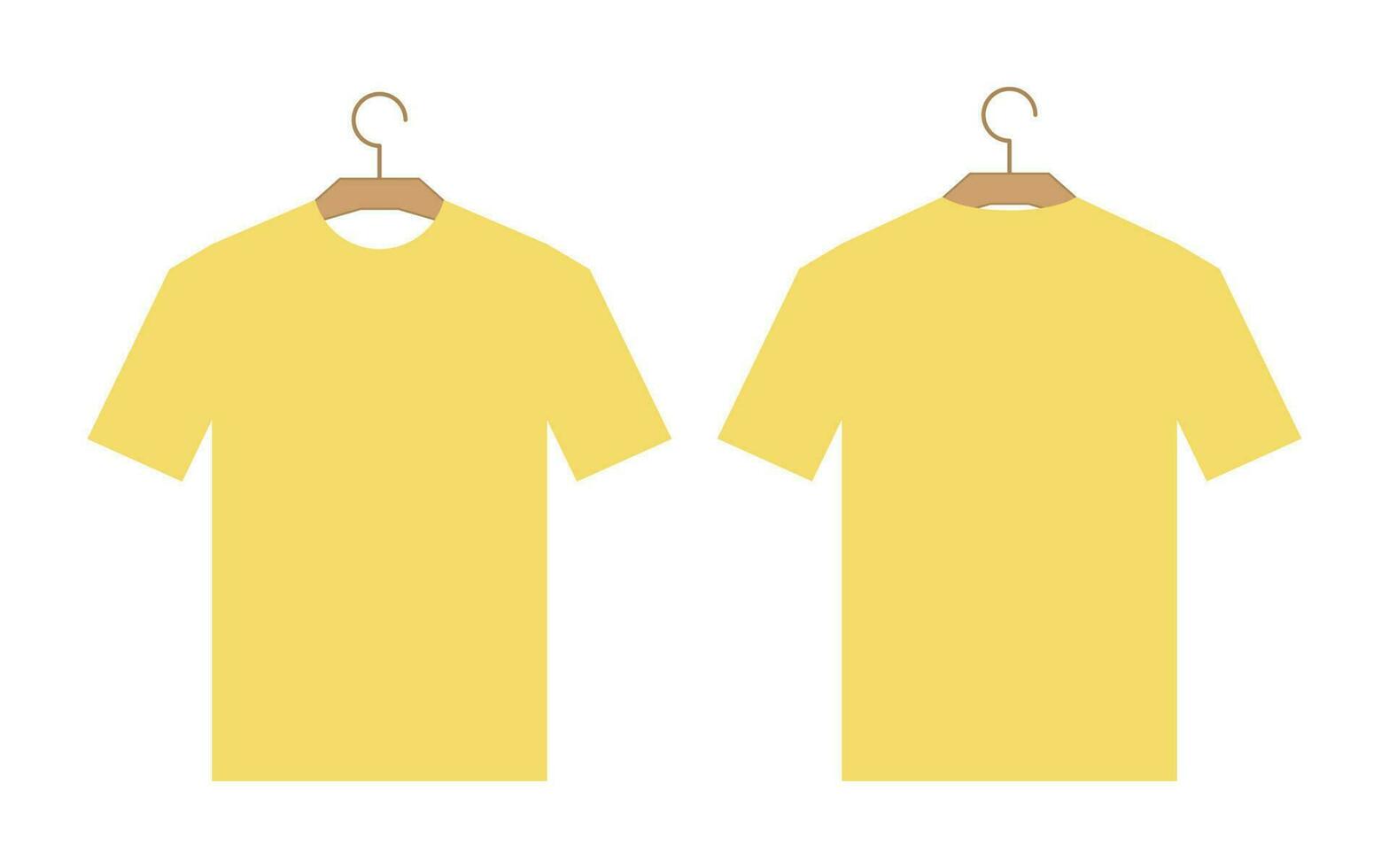 T-shirt mockup flat design front and back shape with empty space for text or image. vector