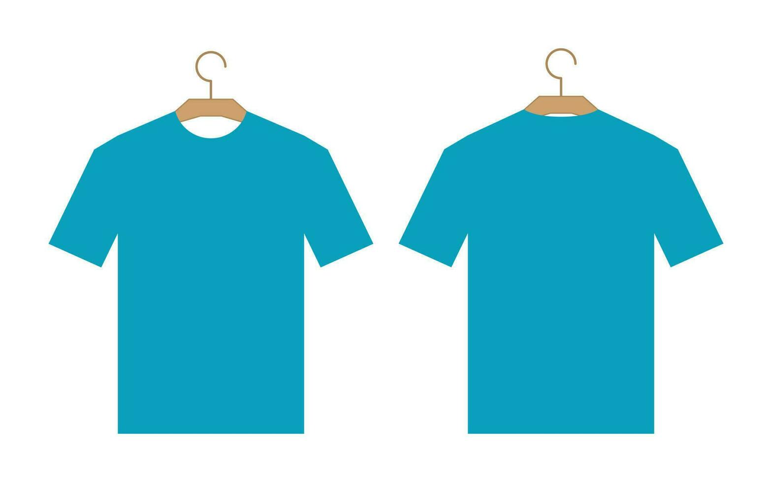 T-shirt mockup flat design front and back shape with empty space for text or image. vector