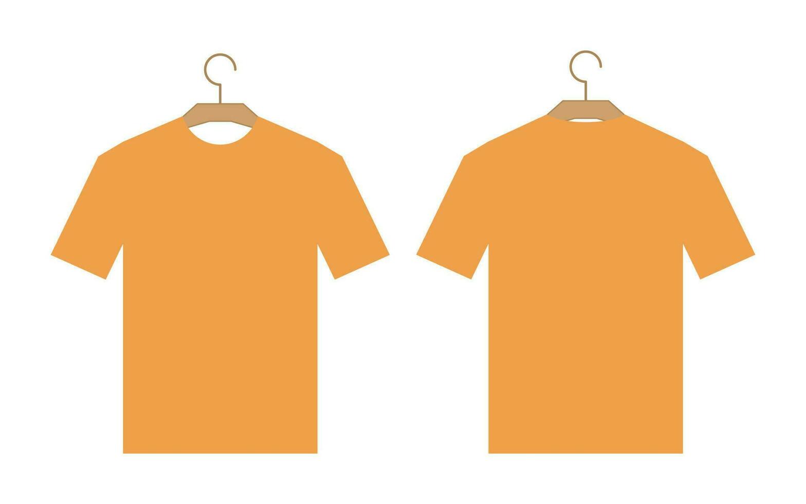 T-shirt mockup flat design front and back shape with empty space for text or image. vector