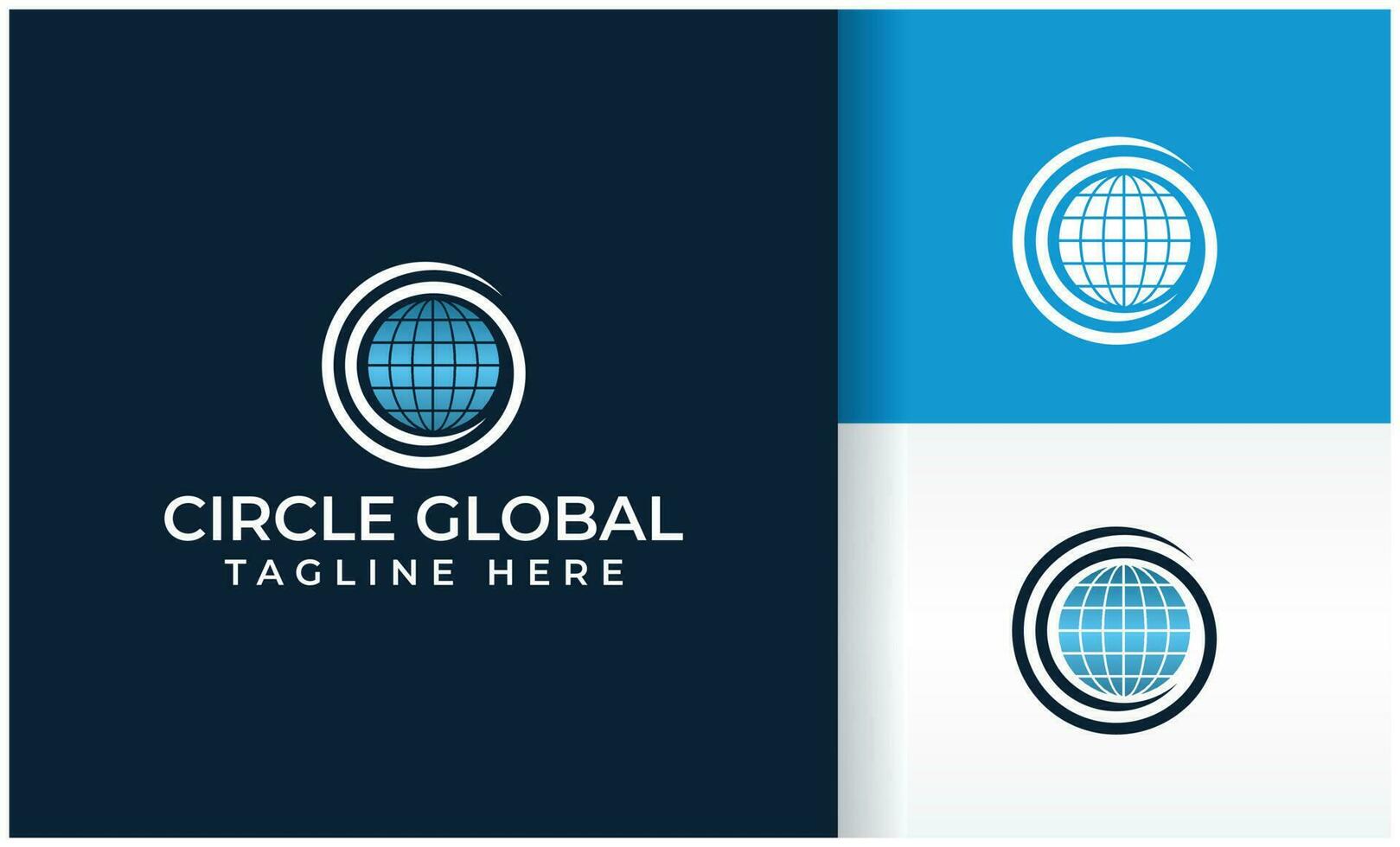 empresa logo en el formar de un global circulo vector