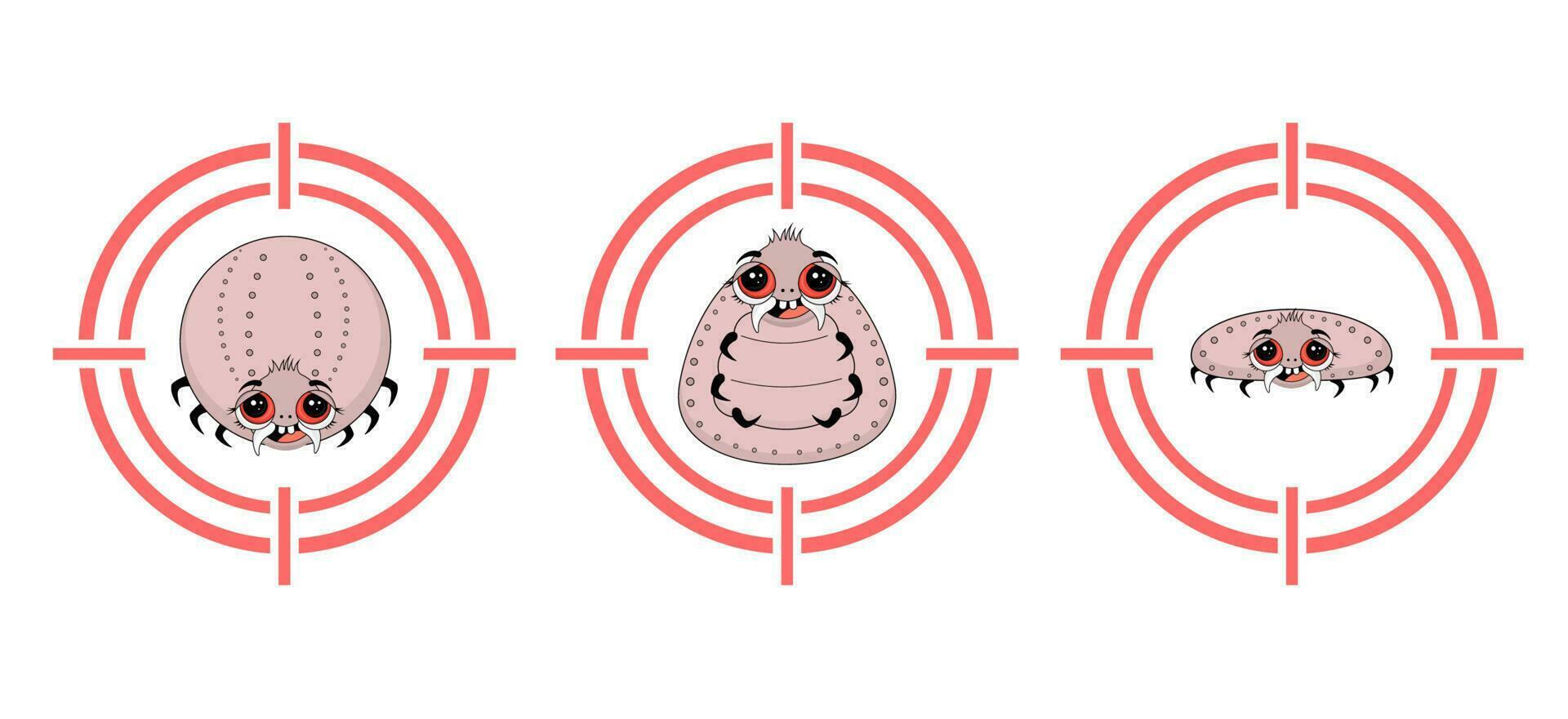 Tick warning sign. Pest control. Ixodid ticks. CHARACTERS OF INSECT PESTS vector