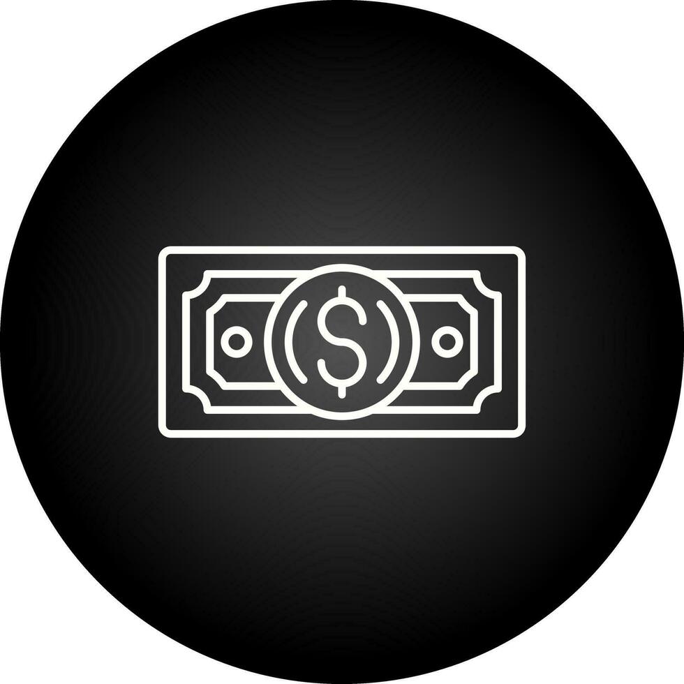 icono de vector de nota de dólar