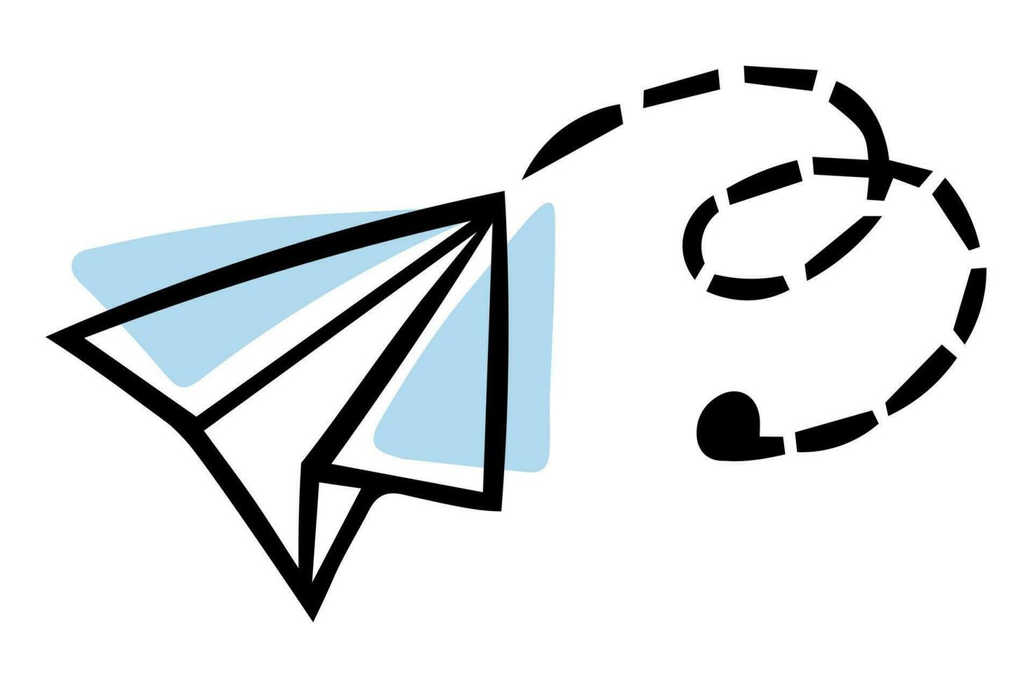 Doodle paper plane. Back to school. Origami. vector
