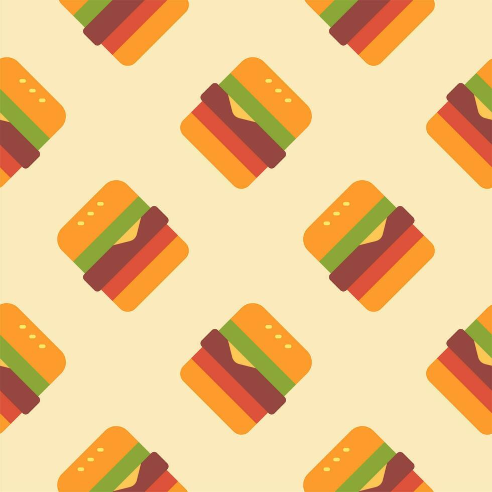 hamburger seamless pattern vector illustration