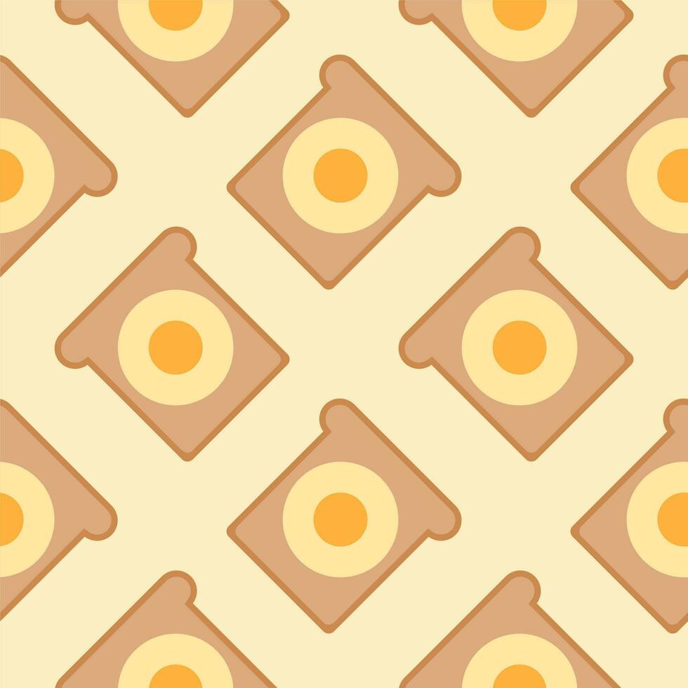 egg toast seamless pattern vector illustration