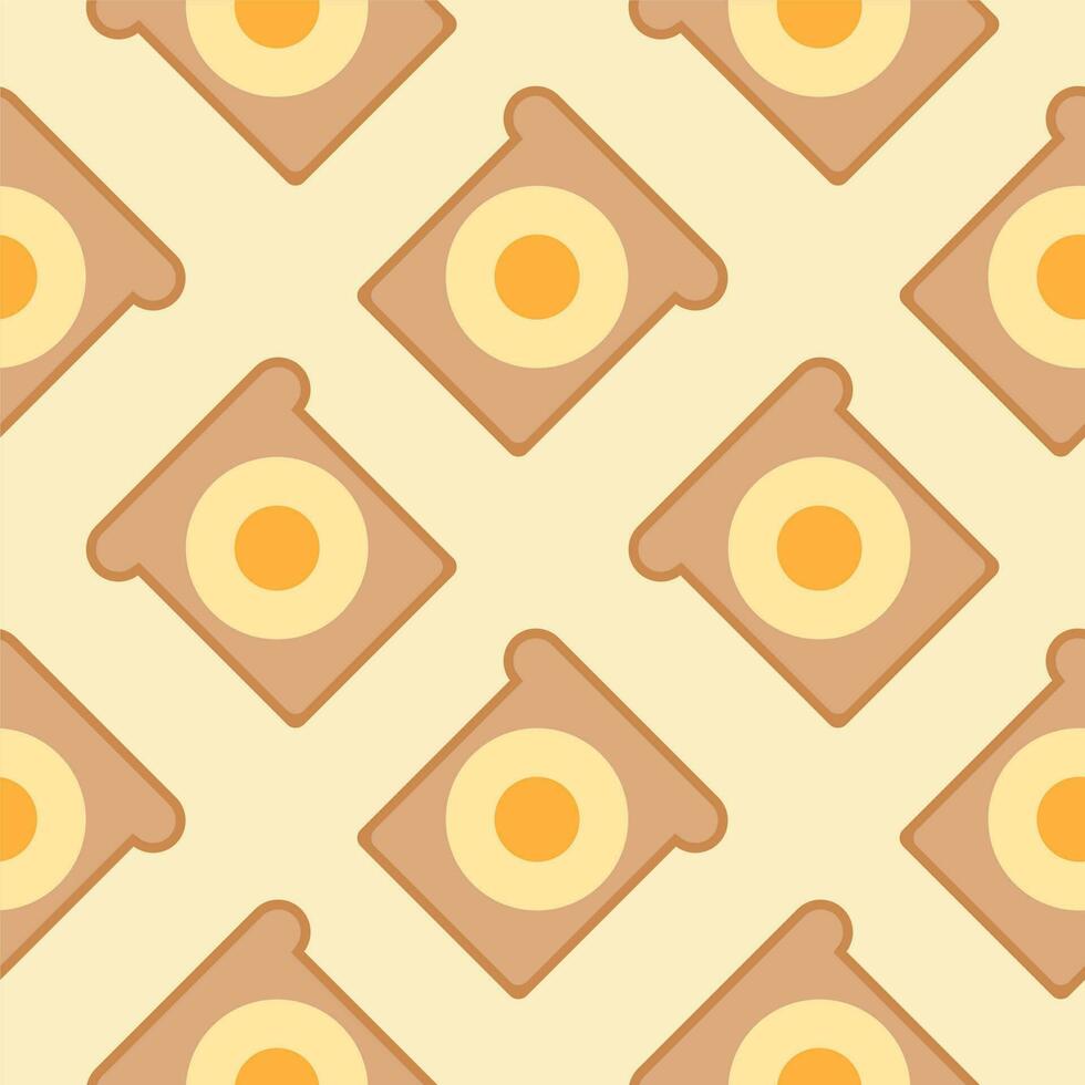 egg toast seamless pattern vector illustration