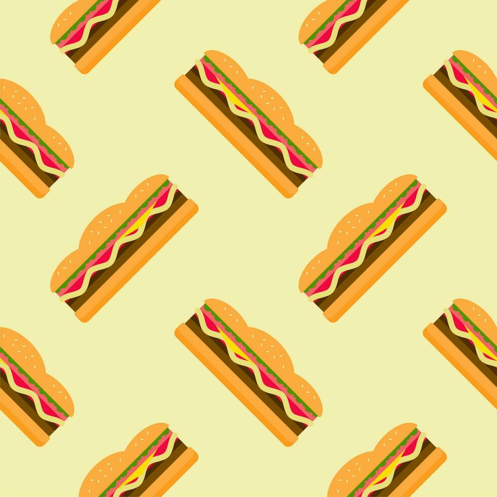 sandwich seamless pattern vector illustration