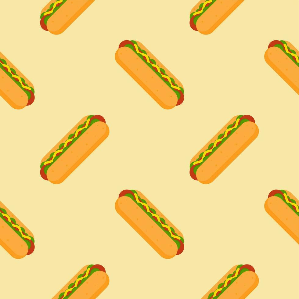 hotdog seamless pattern vector illustration