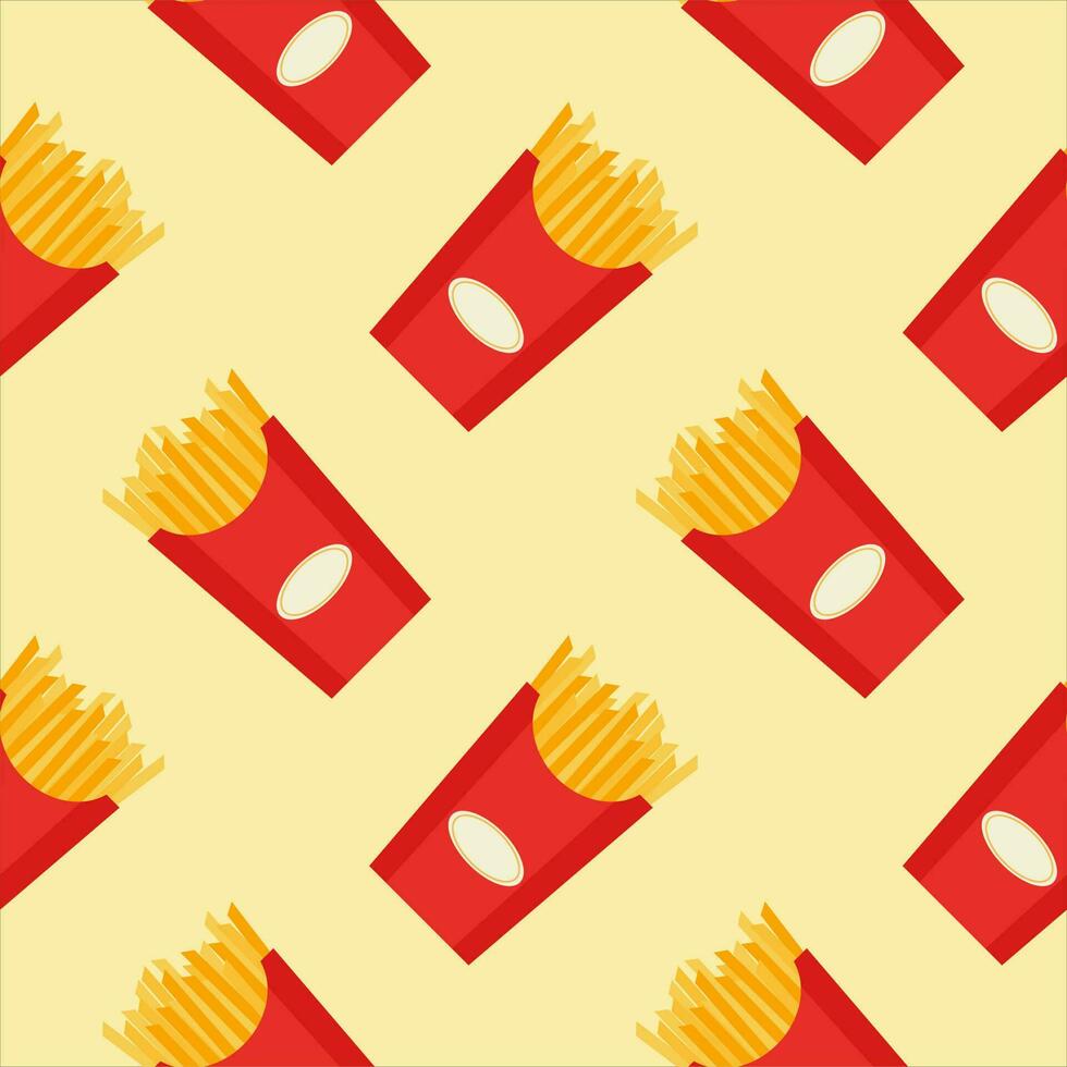 french fries seamless pattern vector illustration