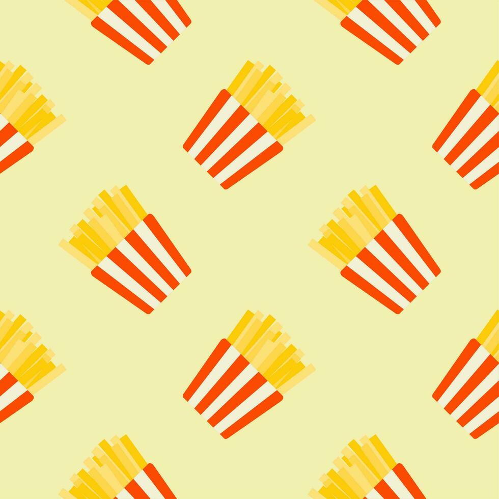 french fries seamless pattern vector illustration